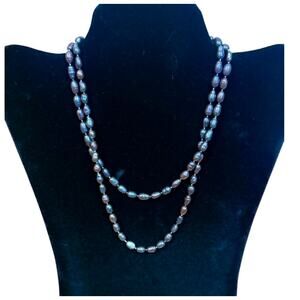 Blue/Purple Long Freshwater Pearl Necklace